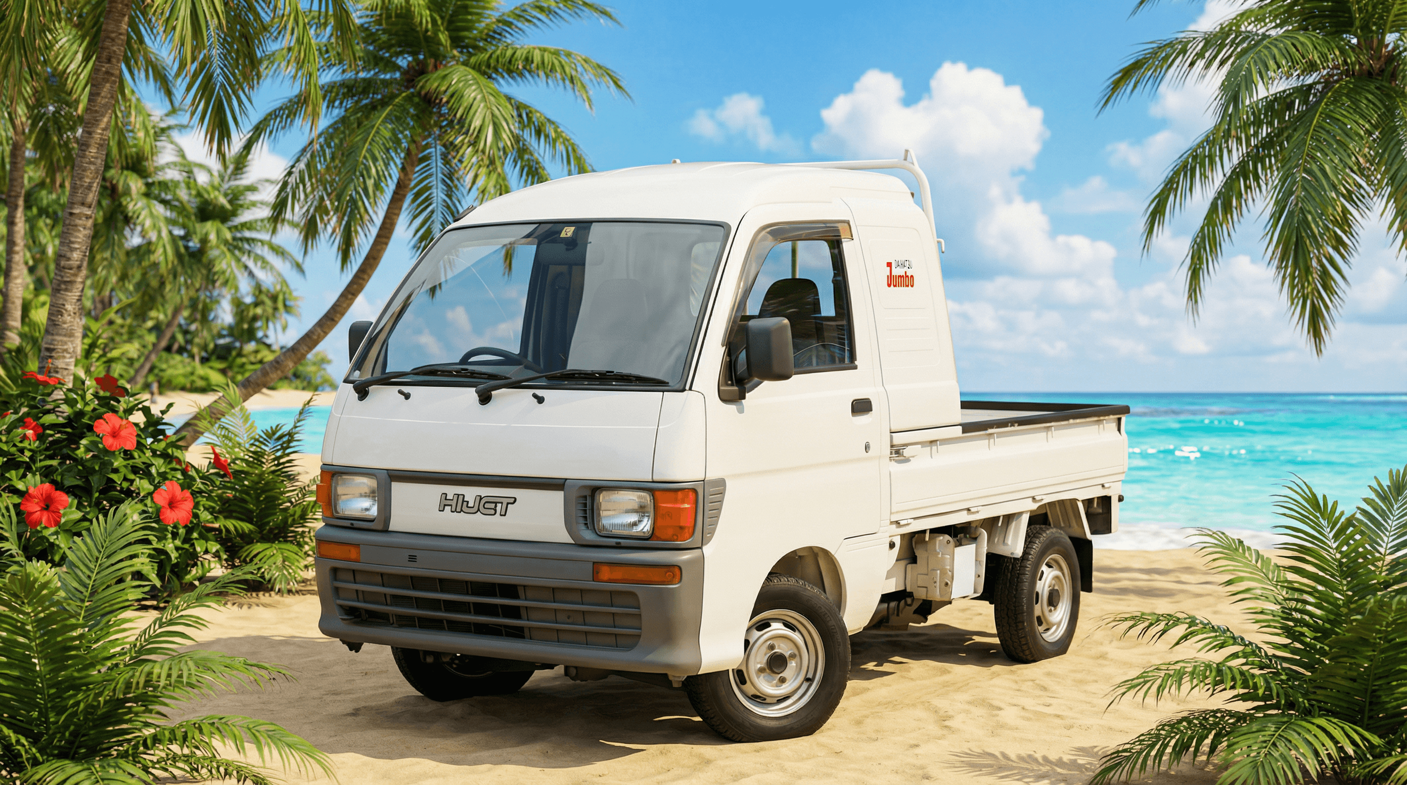 1999 Daihatsu Hijet in tropical Puerto Rico setting